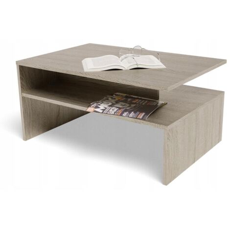 Table basse BOSTON EX3 Sonoma, plateau de 18 mm, avec étagère (1/4)