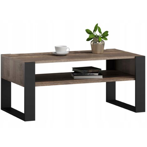 Table basse style rétro bois massif sesham 100 cm