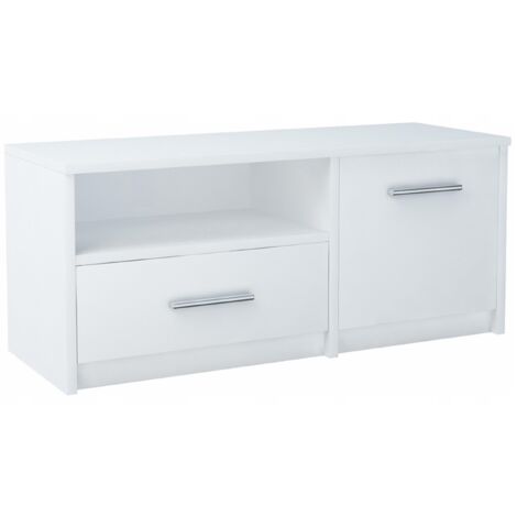 Meuble TV, étagère et commode BODO 1D1S BLANC (1/2)