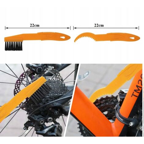 Graisse Chaine Moto Kit Nettoyage Chaîne Vélo/Moto - 4 Pièces - Brosse, Nettoyeur, Grattoir - Pour VTT, Route, Moto Kit Nettoyage Moto