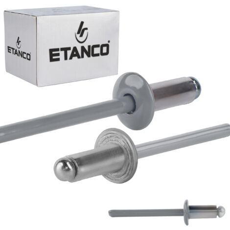 Rivets ouverts en aluminium 4,8x10mm RAL 9006 (1/5)
