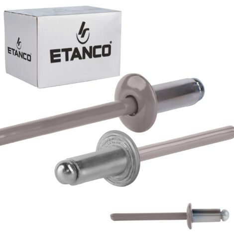 Rivets ouverts en aluminium 4,8x10mm RAL 9007 (1/5)