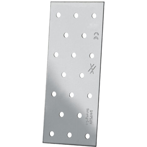 Simpson Strong Tie – Plaques perforées NP20/60/140 60x140 mm – Acier galvanisé S250GD – 2 mm d'épaisseur – 18 trous Ø 5 mm pour assemblages bois