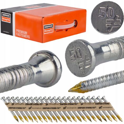 Simpson Strong Tie – Pointe annelée en bande 34° – Acier électrozingué 4x50mm – Boîte de 1000 unités – Pour fixation bois dur