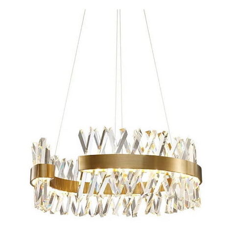 Amsterdam - Lustre 600x260 mm, LED 50W, Laiton Brossé, Cristal K9
