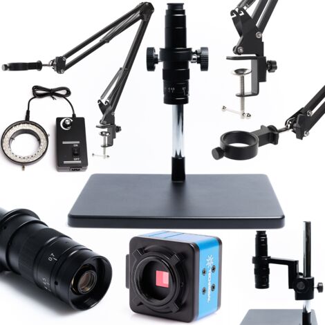 Microscope numérique solo 10A + éclairage réglable 56XLED + bras de microscope de 50 mm + caméra Techrebal T250 (1/5)
