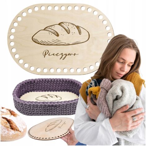 Couffin Moïse 24x16 cm OVAL panier bas PAIN PAIN Base Crochet (1/5)