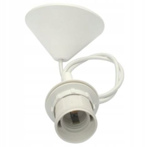 Plafonnier pour une ampoule E27, BLANCHE. Douille d'ampoule E27 avec câble. (1/2)