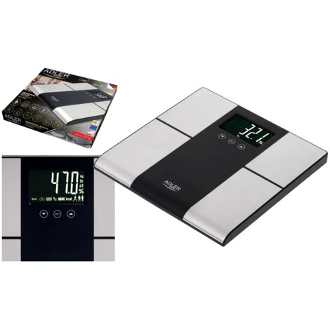Pèse-personne Adler avec analyseur AD 8165, capacité maximale 225 kg, précision 100 g, mesure de l'indice de masse corporelle (IMC), S (1/5)