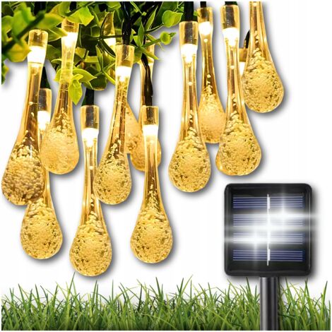 LAMPES LARMES ICÔNIQUES POUR JARDIN GUIRLANDE POUR BALCON SOLAIRE 20 LED 5M CHAUDE