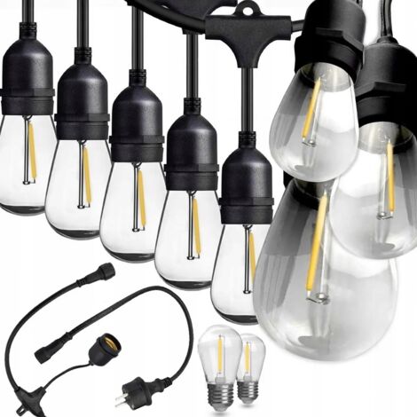 GUIRLANDE DE JARDIN 10M LAMPES DE JARDIN AMPOULES E27 230V SUSPENSION