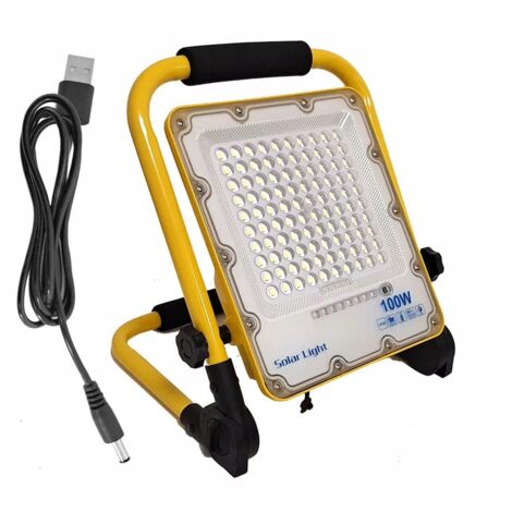 Lampe halogène LED portable 100 W 230 V + câble USB, fonctionne sur piles (1/5)