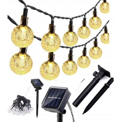 GUIRLANDE LAMPES SOLAIRES DE JARDIN 40 LED 5M CHAUD