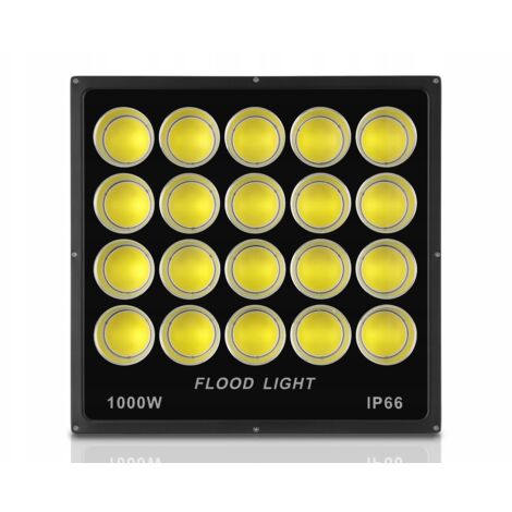 Projecteur halogène 1000W IP65 – Grand angle 160° – Éclairage extérieur pour chantier et garage – Alimentation 230V (1/5)