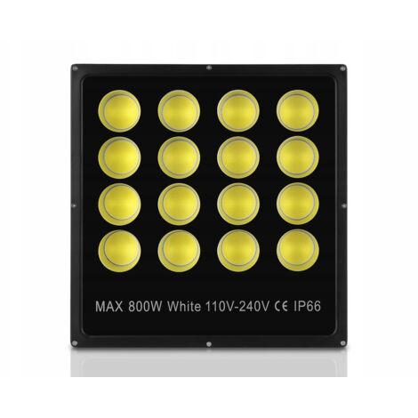 Lampe halogène LED extérieure, puissante (800 W), pour installation sur mât, mur ou entrepôt. (1/5)