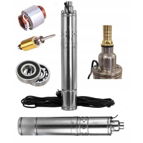 Pompe immergée pour eau propre 1500W – Hauteur de levage 75m – Débit max 2400l/h – Pression 11,2 bars – Câble 15m IP68 (1/5)