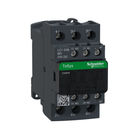Contacteur TeSys LC1-D - 3P - AC-3 440V 38 A - bobine 24 V CC - LC1D38BD (1/2)