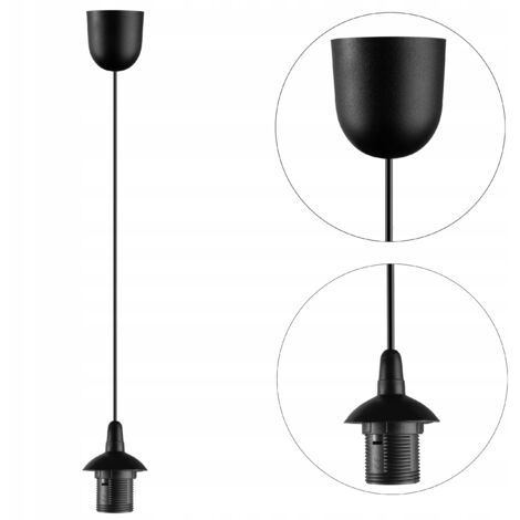 Suspension Lampe EDO TENE E27, Noir Mat, Style Industriel, Acier, Made In Poland, Neuve