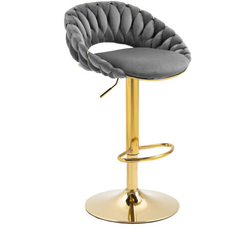 Tabouret réglable, chaise de bar, loft élégant gris FARVISO (1/5)