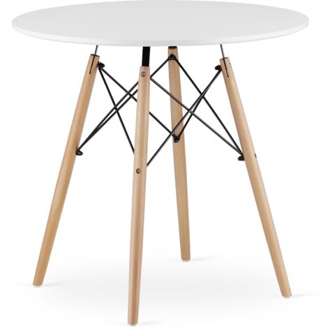 JUST HOME Table ronde scandinave INFININTY 80 x 80 x 72cm blanc (1/5)
