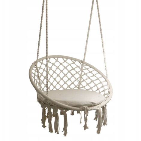 Chaise Brésilienne Balançoire Hamac Suspendu avec Coussin RIO BEIGE (1/5)