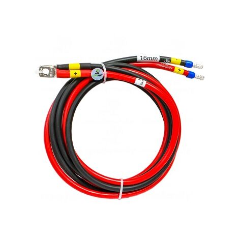 Câble de connexion batterie onduleur 150 cm – Conducteur cuivre flexible 16 mm² – Embouts KCS M8 pour installation facile – Tension 750V