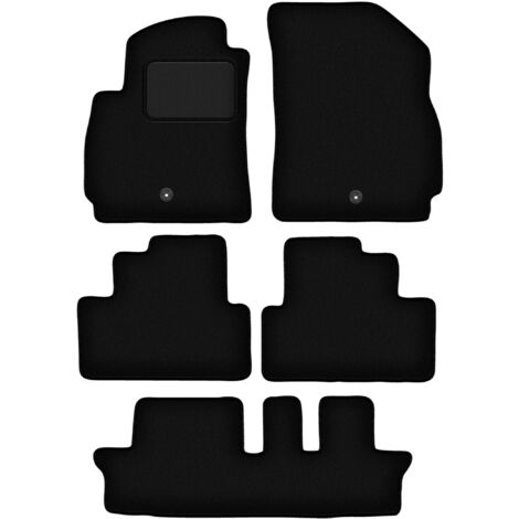 Tapis De Sol Velours Sur Mesure Pour Chevrolet Orlando I (2010-2018) - Noir/jaune/rouge - Épaisseur 7 Mm - Broderie CNC - Design Perforé