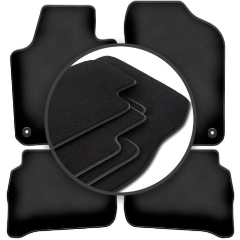 SK03-1 1pc Tapi Sol Velour Standard Noir Pour Skoda Fabia II 2007-2014 2 Fixatio