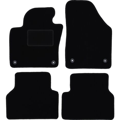 MTM Tapis Sur Mesure Velours Noir Volkswagen Tiguan 07.2007-04.2016 – Set Complet 4 Pièces + Talonnette Caoutchouc