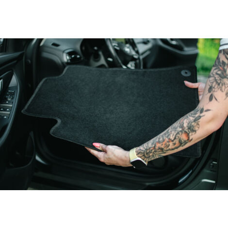 Petex Lot De 4 Tapis De Sol De Voiture En Velours Pluto Noir