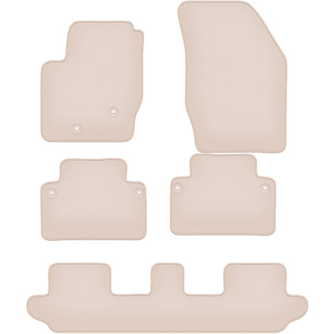 Tapis De Sol Velours Pour Volvo XC90 I (2002-2016) 2 Rangées - Beige - Facile à Nettoyer
