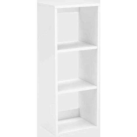 Bibliothèque suspendue à 3 étagères, blanc mat (1/4)