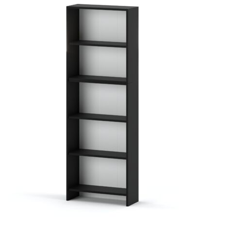Étagère de bureau noire 60 cm, 5 étagères, étagère à jouets de style loft (1/5)