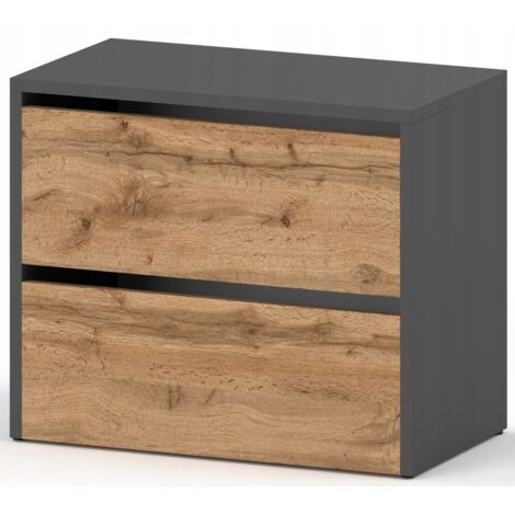 Armoire à chaussures chêne gris 60 cm – Panneau stratifié 16 mm résistant – Charnières GTV – Rangement pour 8 paires de chaussures (1/5)