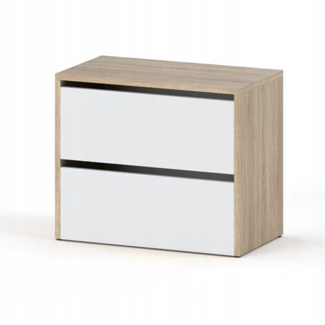 Armoire à chaussures moderne chêne blanc 60 cm – Charnières inclinables GTV – Panneau stratifié résistant aux rayures – Meuble à chaussures extensible (1/5)