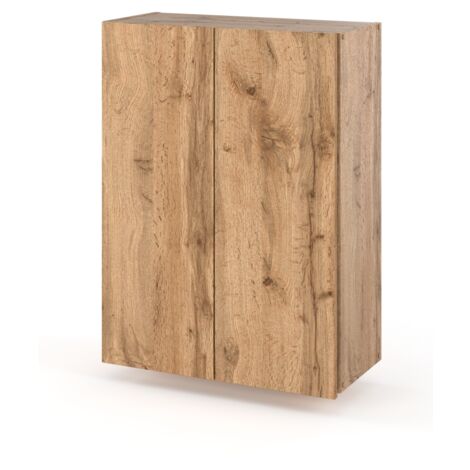 Meuble de rangement suspendu salle de bain 60 cm – Chêne Wotan – 3 niveaux de rangement – Installation facile – Design moderne