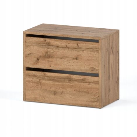Meuble à chaussures 60 cm chêne wotan – 2 étagères pour 8 paires – Panneau stratifié 16 mm résistant – Charnières GTV