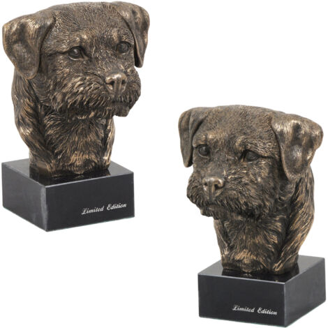 Border Terrier - statuette de chien, buste sur socle en pierre, sculpture, trophée pour exposition canine par Art-Dog (1/5)
