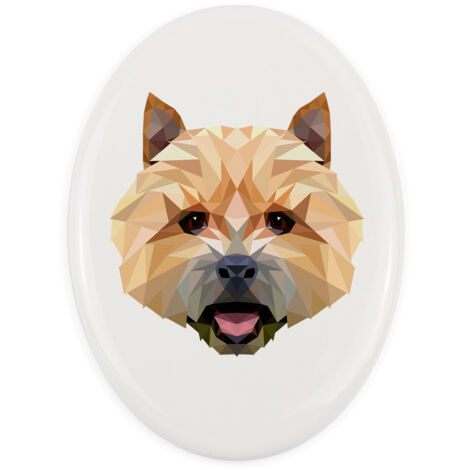 Norwich Terrier - une plaque avec une photo et une inscription géométrique par Art-Dog (1/4)
