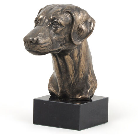 Statue Dobermann Coupé - Buste Chien Miniature Art Dog - Résine Bronze - Édition Limitée Neuve