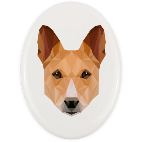 Basenji, Basenji, Congo Dog - plaque avec photo et inscription géométrique par Art-Dog (1/4)