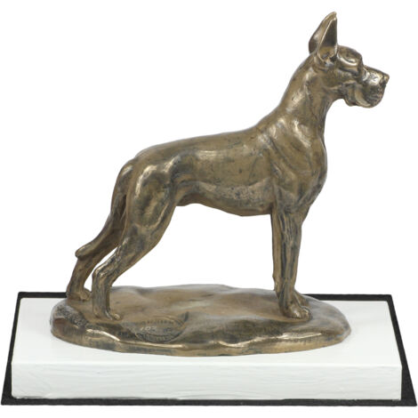 Grand Danois I - statuette de chien, figurine sur socle blanc, trophée pour exposition canine par Art-Dog (1/5)