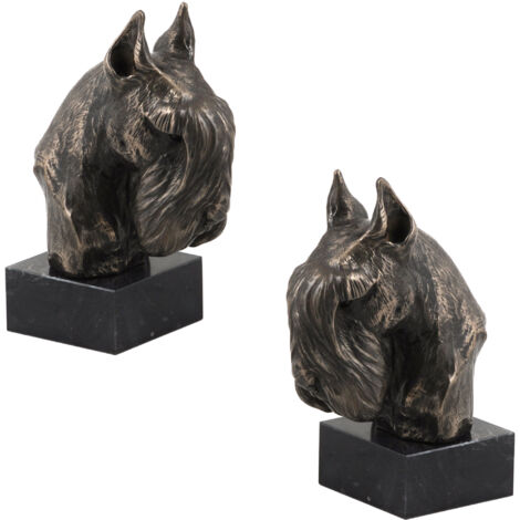 Schnauzer, Schnauzer I - statuette de chien, buste sur socle en pierre, sculpture, trophée pour l'exposition canine Art-Dog (1/5)