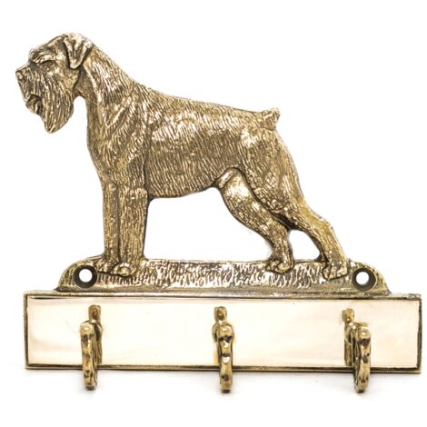 Schnauzer, Schnauzer - un porte-clés avec un chien, un support en laiton pour accessoires pour chiens, une décoration noble pour le couloir par Art-Dog (1/5)