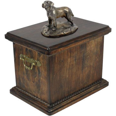 Urne funéraire pour chien Labrador Retriever, ornée d'une statuette, élégante urne de style classique signée Art-Dog (1/5)