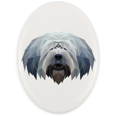 Berger polonais de plaine, PON - un panneau avec une photo et une inscription géométrique par Art-Dog (1/4)