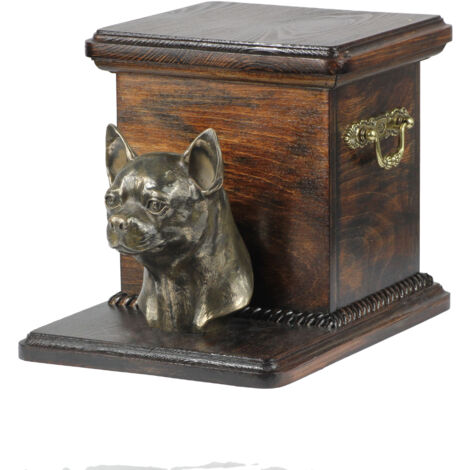 Chihuahua à poil court I - une urne funéraire pour chien avec une statuette, une urne élégante pour un chien, une urne unique avec un buste de chien par Art-Dog (1/5)