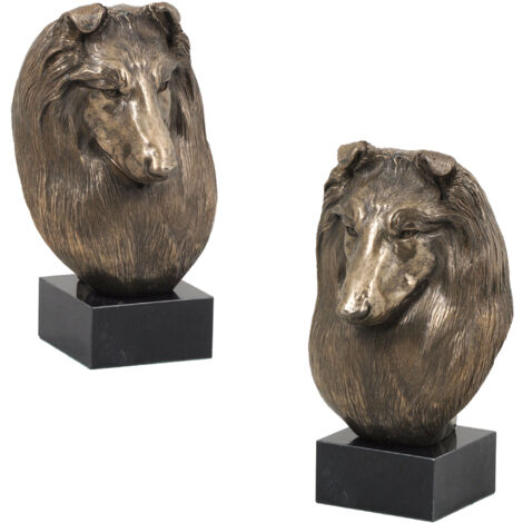 Berger Écossais - statuette de chien, buste sur socle en pierre, sculpture, trophée pour l'exposition canine de la marque Art-Dog (1/5)