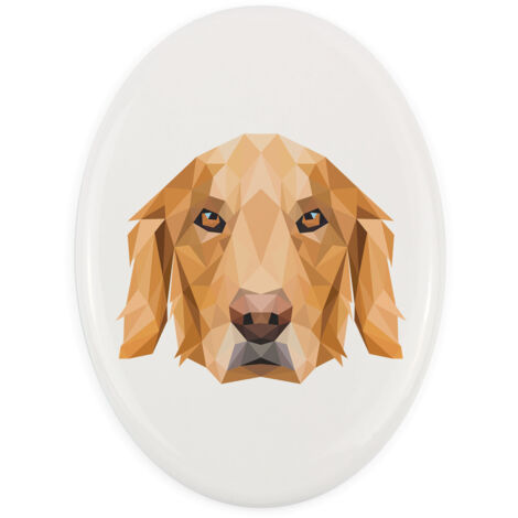 Golden Retriever - plaque avec photo et inscription géométrique par Art-Dog (1/4)