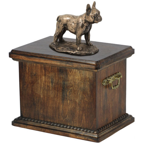 Bouledogue français III - Urne funéraire pour chien, urne avec statuette, urne élégante de style classique par Art-Dog (1/5)